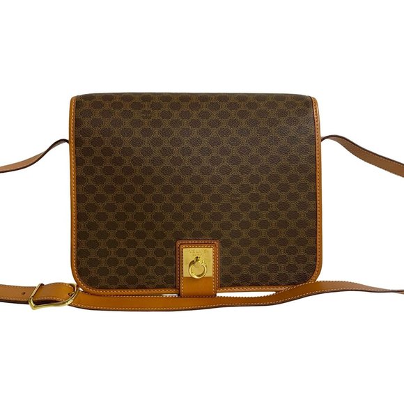 CELINE Brown Leather Shoulder Bag - Picture 1 of 8